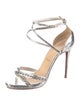 Christian Louboutin Spike Accents Snakeskin Sandals