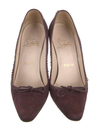 Christian Louboutin Suede Bow Accents Pumps
