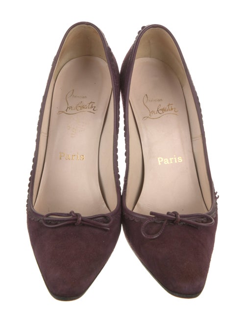 Christian Louboutin Suede Bow Accents Pumps