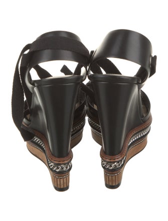 Christian Louboutin Chain-Link Accent Leather T-Strap Sandals
