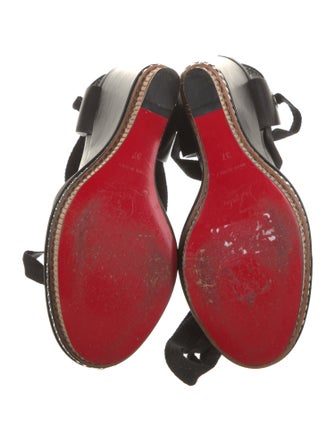 Christian Louboutin Chain-Link Accent Leather T-Strap Sandals