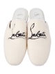 Christian Louboutin Shearling Embroidered Accent Mules
