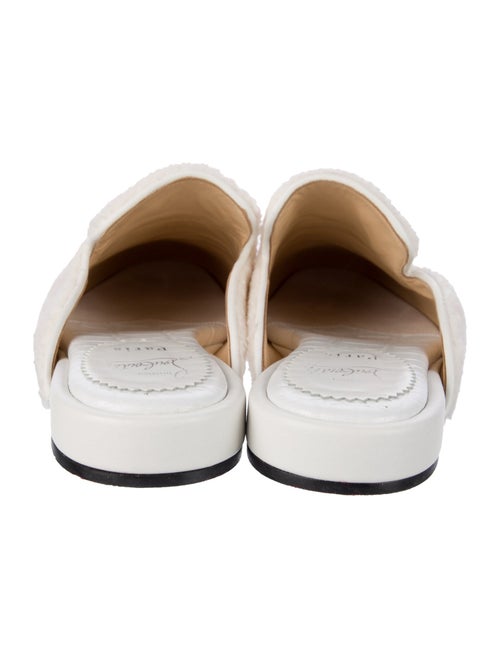 Christian Louboutin Shearling Embroidered Accent Mules