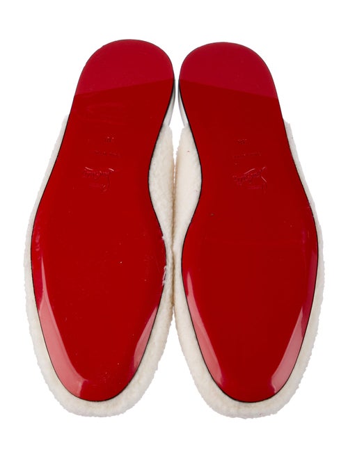 Christian Louboutin Shearling Embroidered Accent Mules