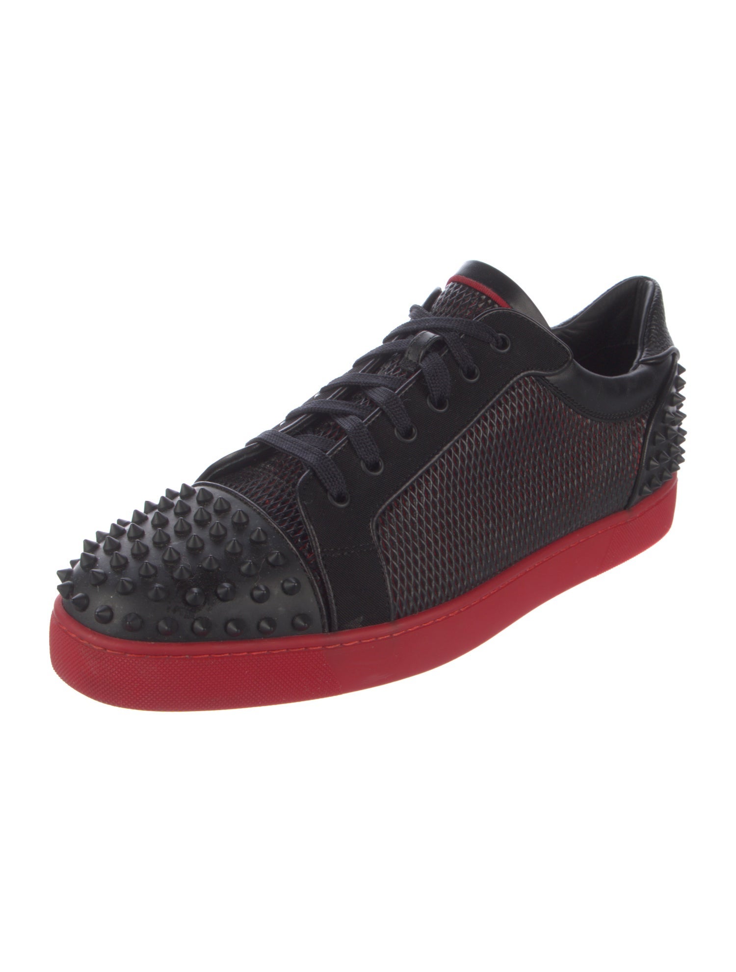 Christian Louboutin Spike Accents Leather Sneakers