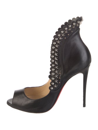 Christian Louboutin Spike Accents Leather Pumps