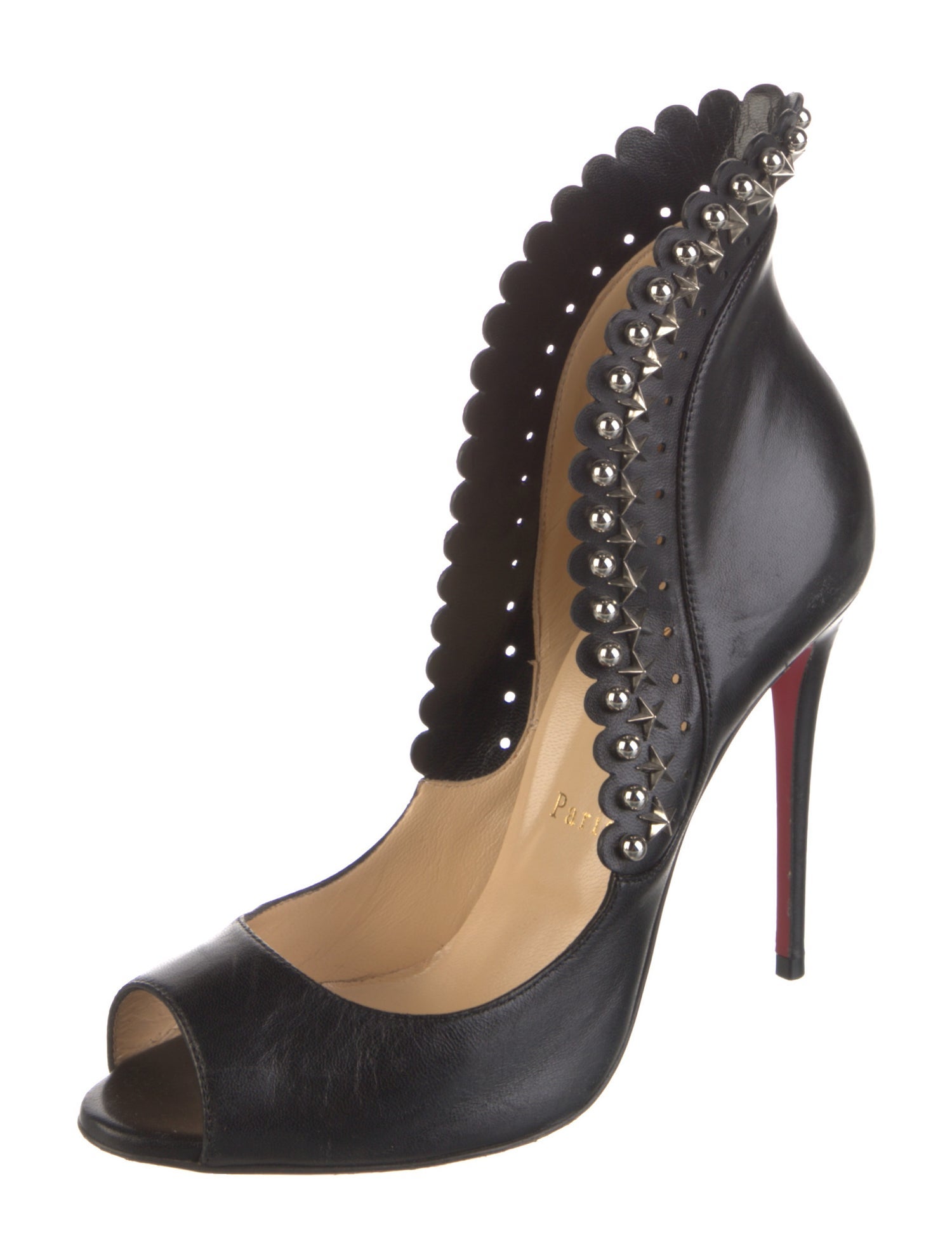 Christian Louboutin Spike Accents Leather Pumps