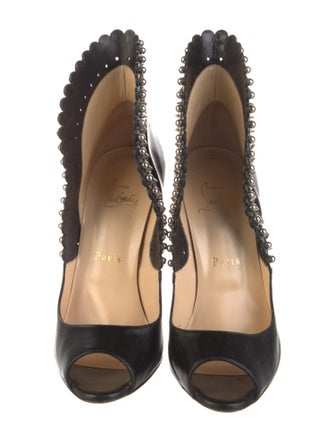 Christian Louboutin Spike Accents Leather Pumps