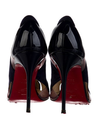Christian Louboutin Suede Cutout Accent D'Orsay Pumps