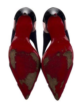 Christian Louboutin Suede Cutout Accent D'Orsay Pumps