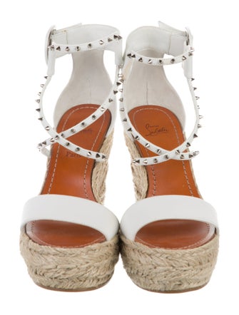 Christian Louboutin Spike Accents Leather Espadrilles