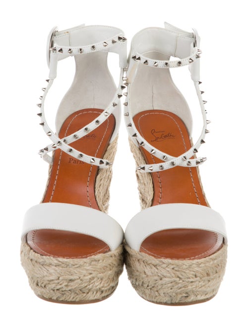 Christian Louboutin Spike Accents Leather Espadrilles