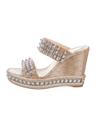 Christian Louboutin Leather Studded Accents Espadrilles