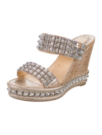 Christian Louboutin Leather Studded Accents Espadrilles