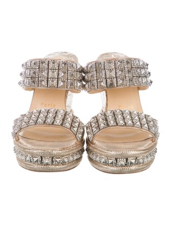 Christian Louboutin Leather Studded Accents Espadrilles