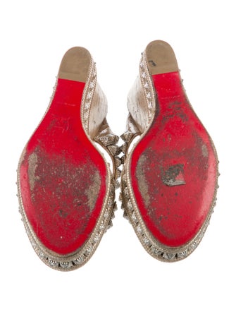 Christian Louboutin Leather Studded Accents Espadrilles