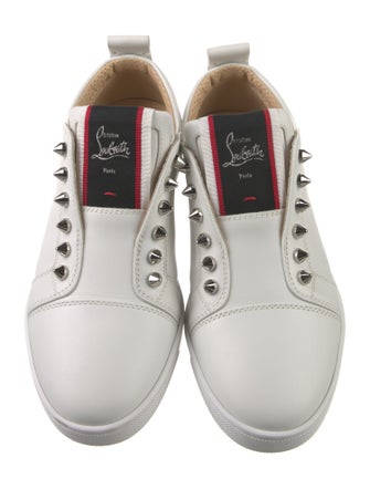 Christian Louboutin Spike Accents Leather Sneakers