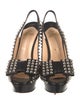 Christian Louboutin Spike Accents Leather Slingback Pumps