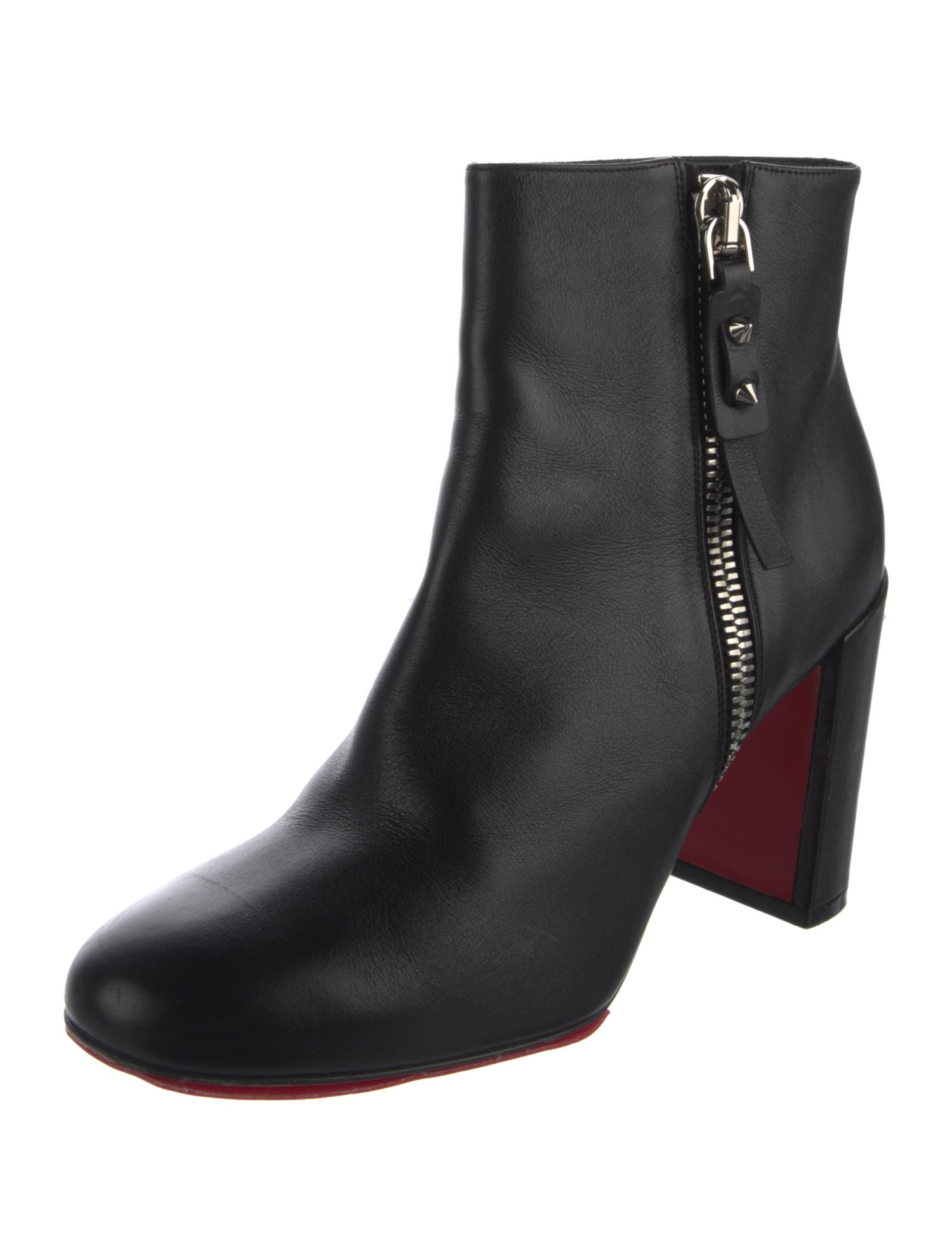 Christian Louboutin Spike Accents Leather Boots