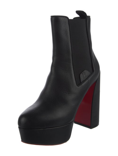 Christian Louboutin Leather Grosgrain Trim Chelsea Boots