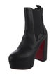 Christian Louboutin Leather Grosgrain Trim Chelsea Boots