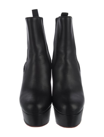 Christian Louboutin Leather Grosgrain Trim Chelsea Boots