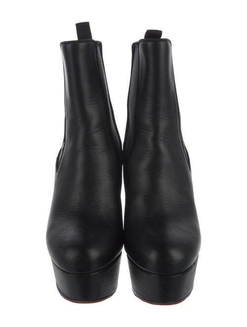 Christian Louboutin Leather Grosgrain Trim Chelsea Boots