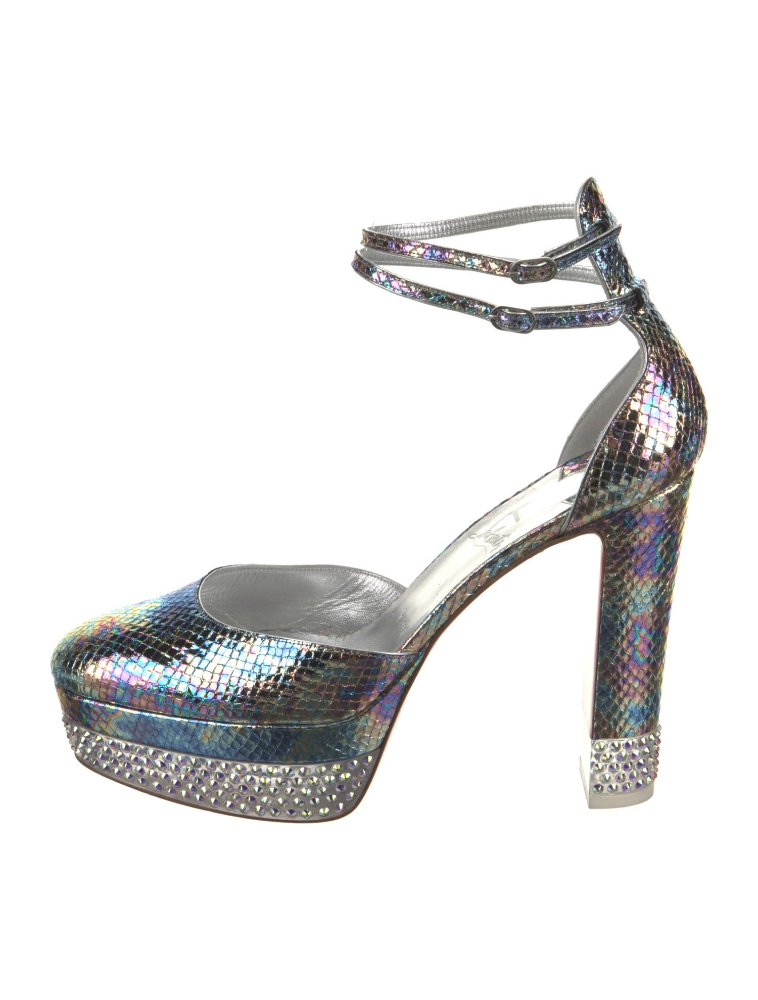 Christian Louboutin Embossed Leather Animal Print D'Orsay Pumps