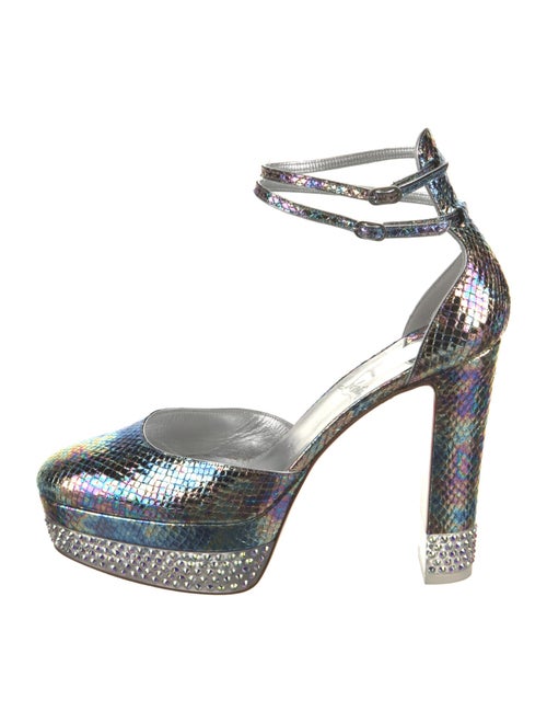 Christian Louboutin Embossed Leather Animal Print D'Orsay Pumps