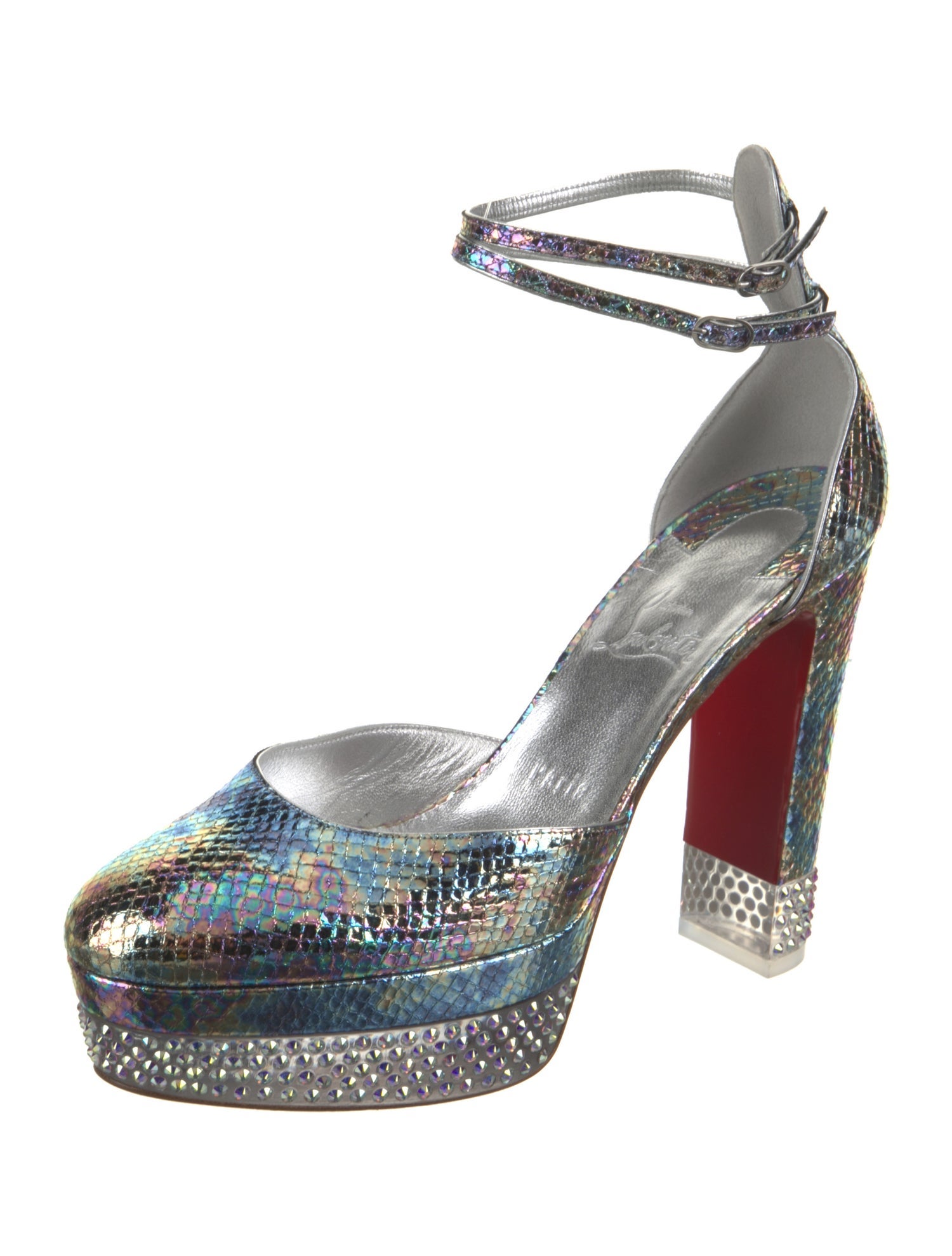 Christian Louboutin Embossed Leather Animal Print D'Orsay Pumps