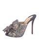 Christian Louboutin Denim Paisley Print Mules