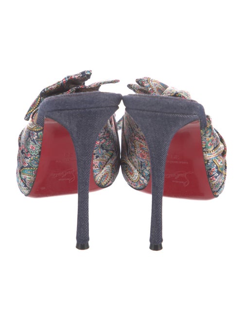 Christian Louboutin Denim Paisley Print Mules