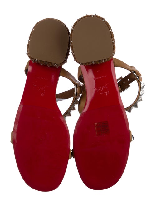 Christian Louboutin Leather Studded Accents Slingback Sandals
