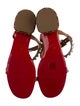 Christian Louboutin Leather Studded Accents Slingback Sandals