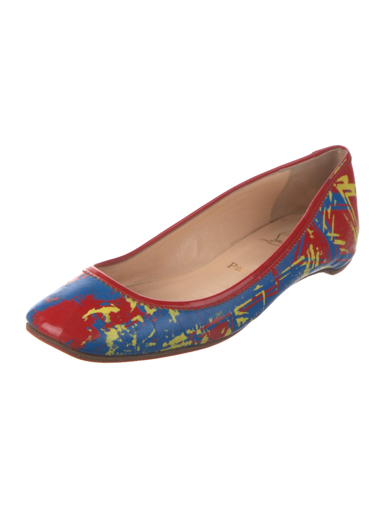 Christian Louboutin Ballalla Loubitag Patent Leather Flats