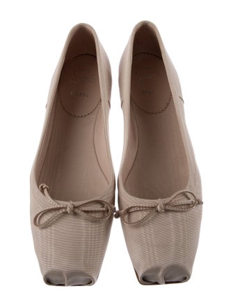 Christian Louboutin Satin Bow Accents Ballet Flats