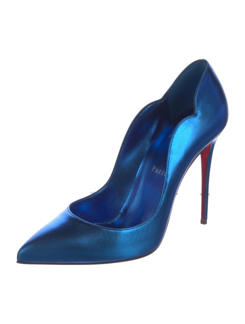 Christian Louboutin Leather Scalloped Accent Pumps