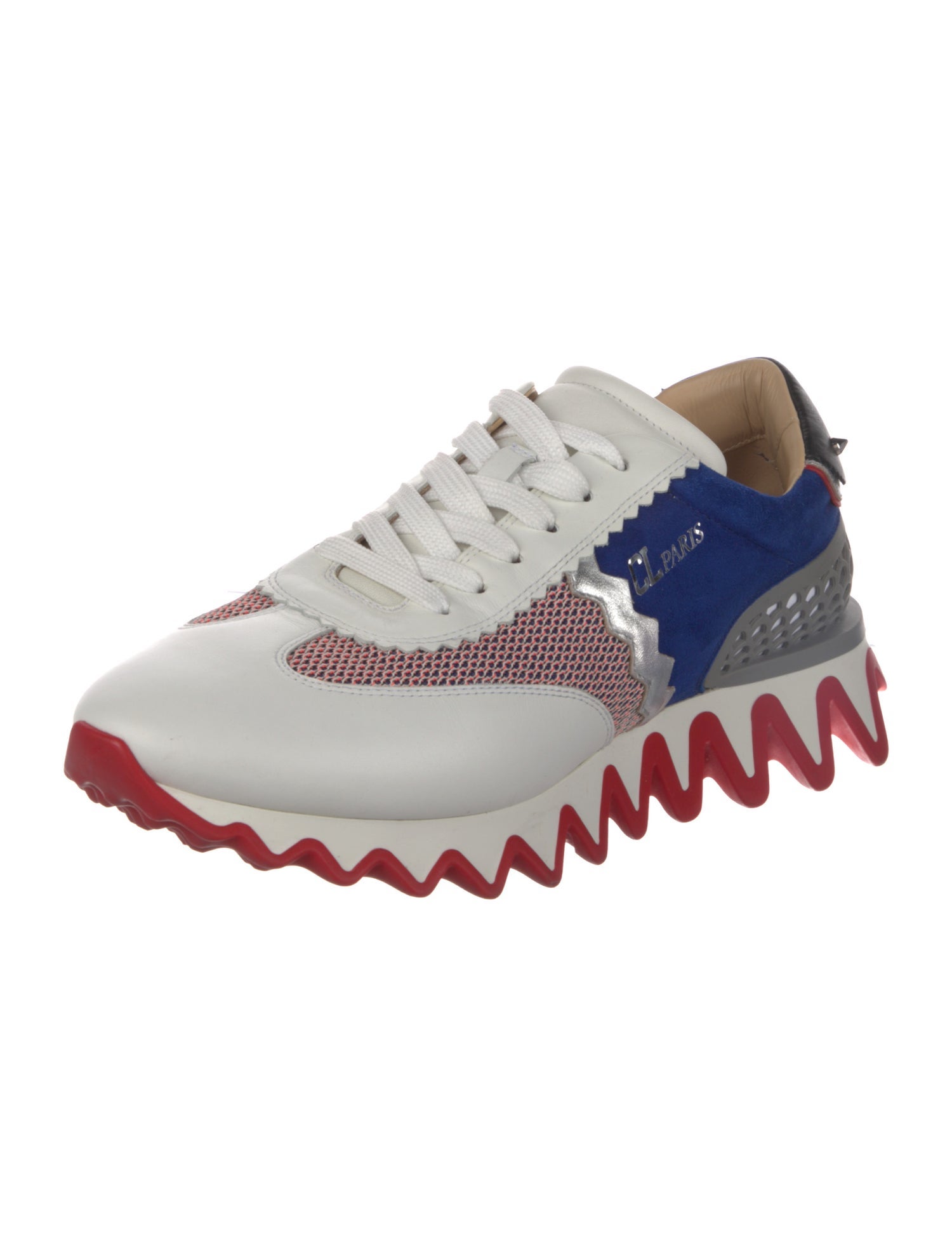 Christian Louboutin Spike Accents Leather Athletic Sneakers