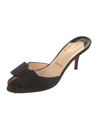 Christian Louboutin Spike Accents Satin Mules