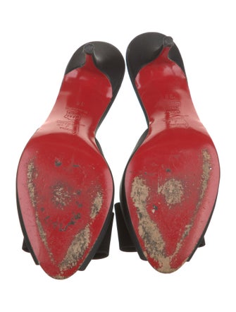 Christian Louboutin Spike Accents Satin Mules