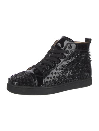 Christian Louboutin Spike Accents Patent Leather Sneakers