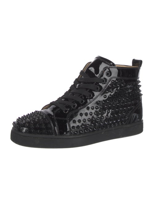Christian Louboutin Spike Accents Patent Leather Sneakers