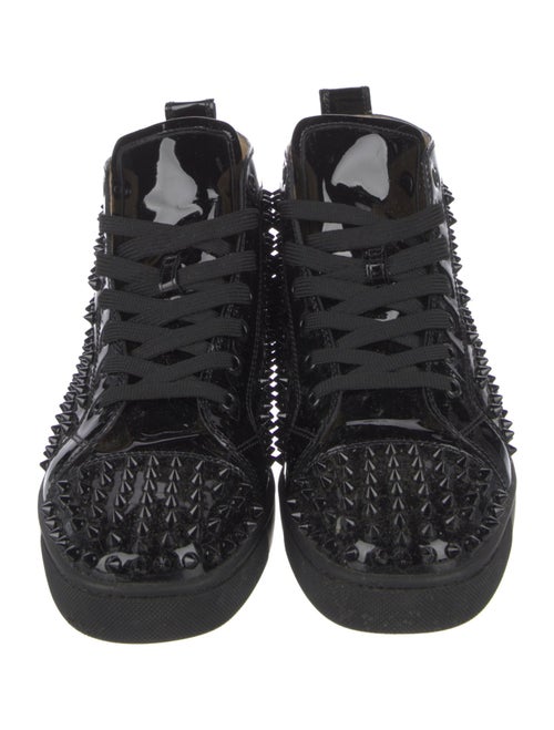 Christian Louboutin Spike Accents Patent Leather Sneakers
