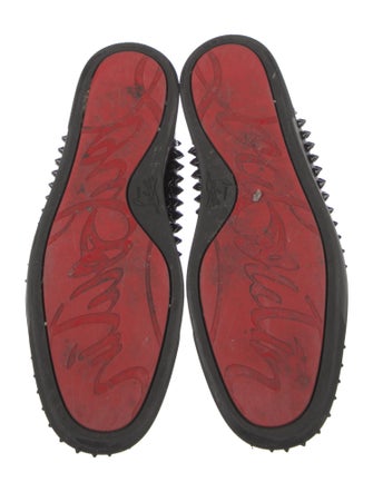 Christian Louboutin Spike Accents Patent Leather Sneakers