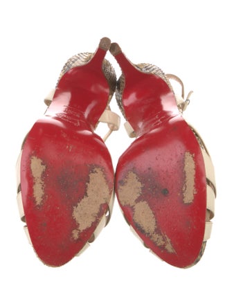 Christian Louboutin Leather Animal Print Slingback Pumps