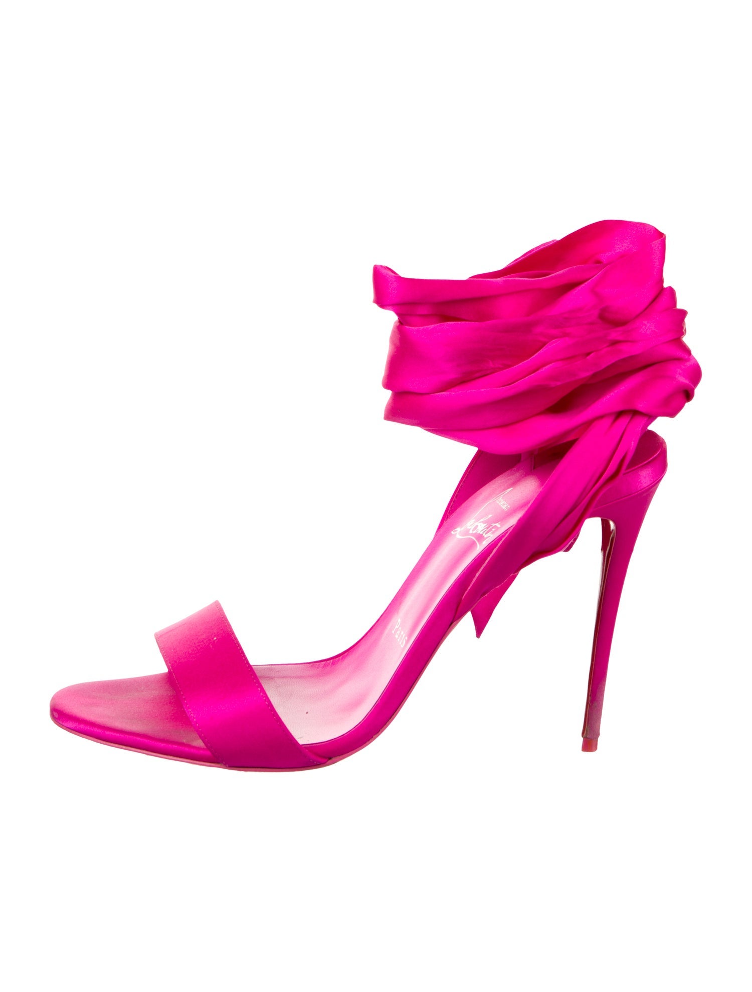 Christian Louboutin Spike Accents Satin Sandals