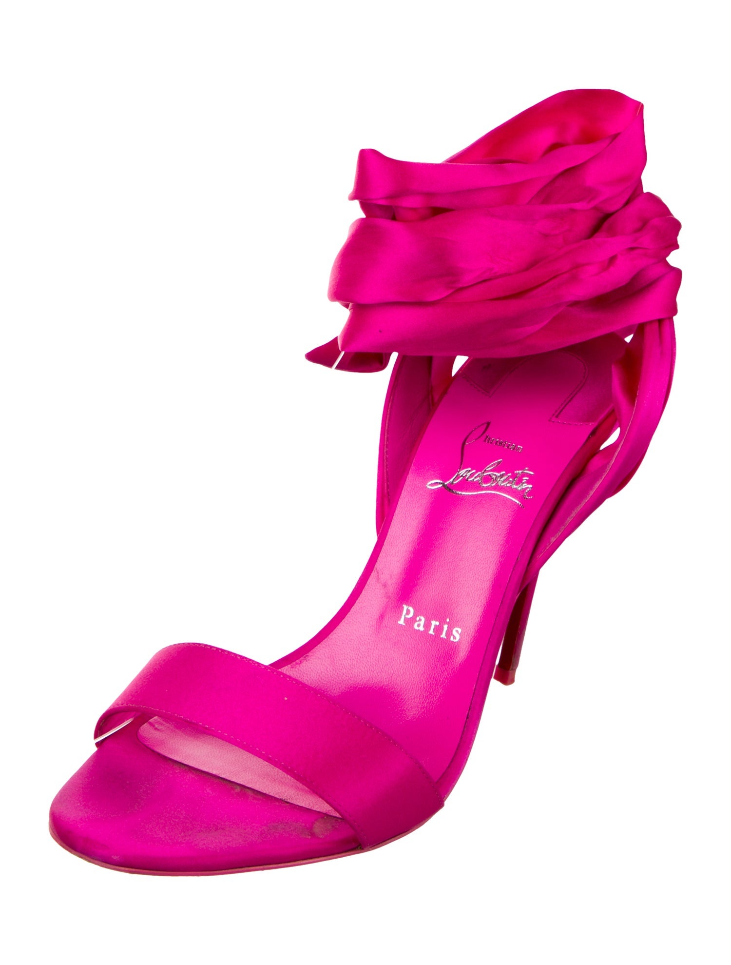 Christian Louboutin Spike Accents Satin Sandals