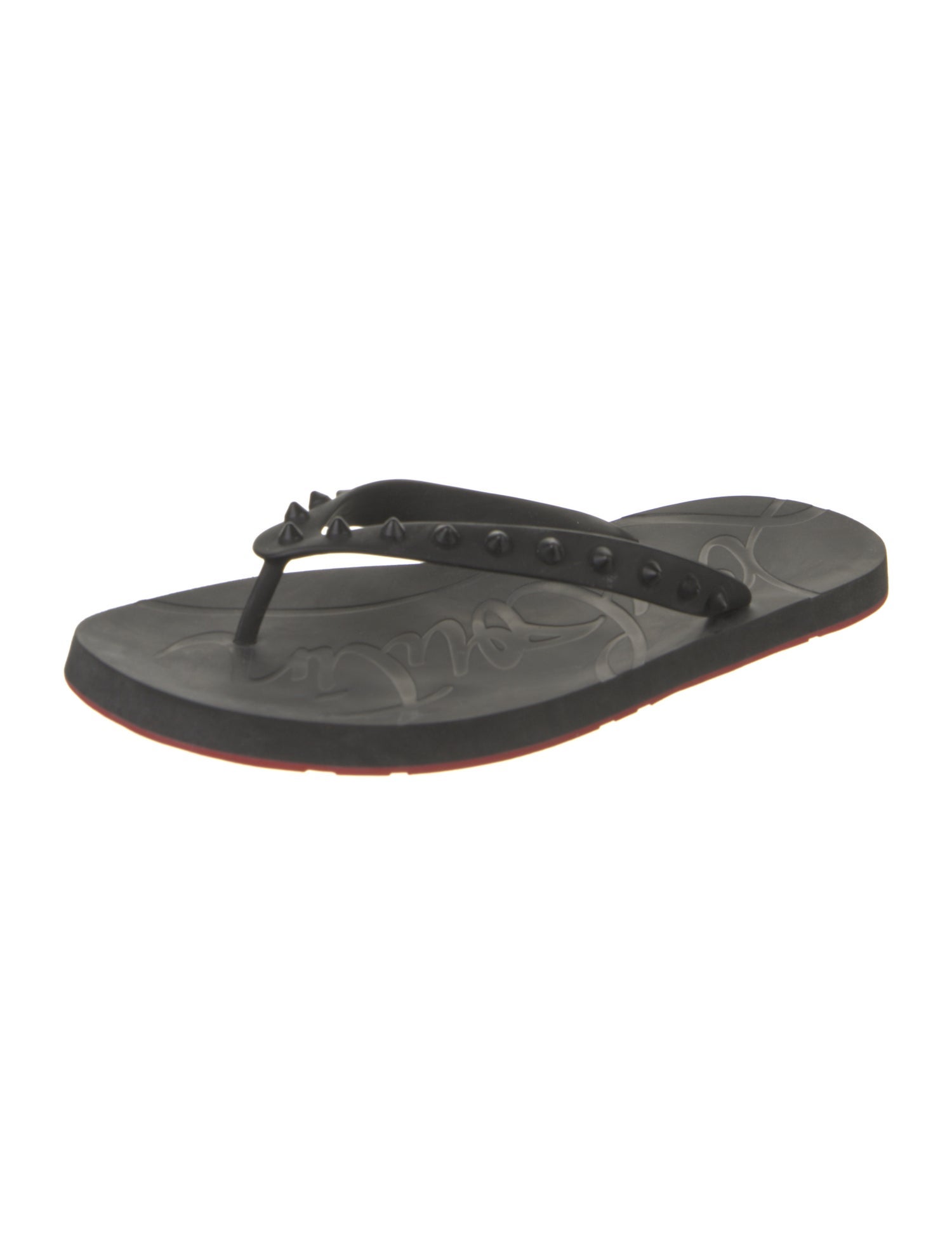 Christian Louboutin Rubber Studded Accents Flip Flops