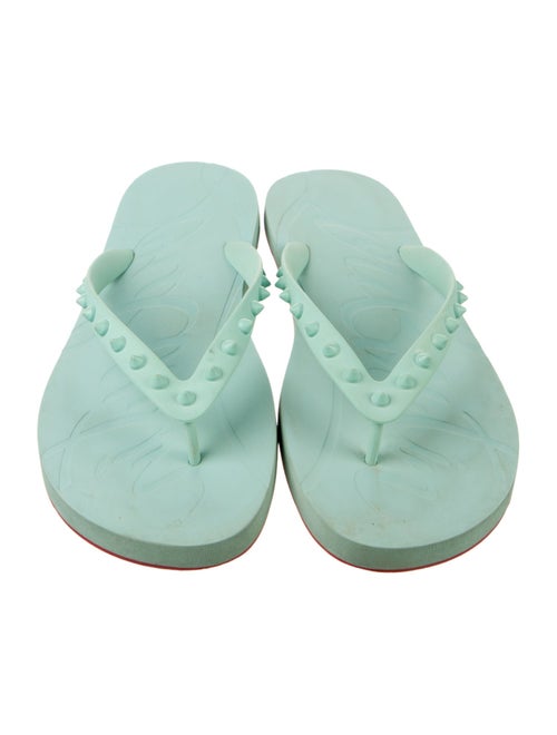 Christian Louboutin Spike Accents Rubber Flip Flops