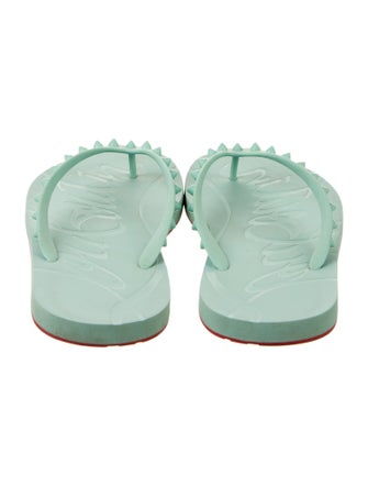 Christian Louboutin Spike Accents Rubber Flip Flops